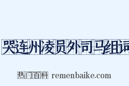 哭连州凌员外司马组词是什么意思的图片